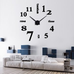 3D Quartz Wall clock DIY White 47"