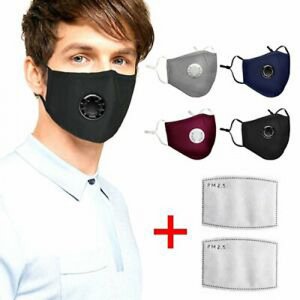 Face Mask anti dust mask Activated carbon filter Windproof bacteria Virus proof Flu Face masks (BLUE)
