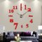 3D Quartz Wall clock DIY Red 37"