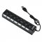 High Speed USB 2.0 Hub - 7 Ports With On/Off Switch, 5V, 480Mbps, Windows Compatible (Black)